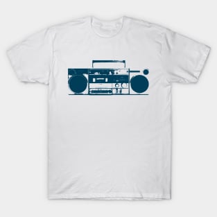 Blue Vintage Boom Box Graphic T-Shirt